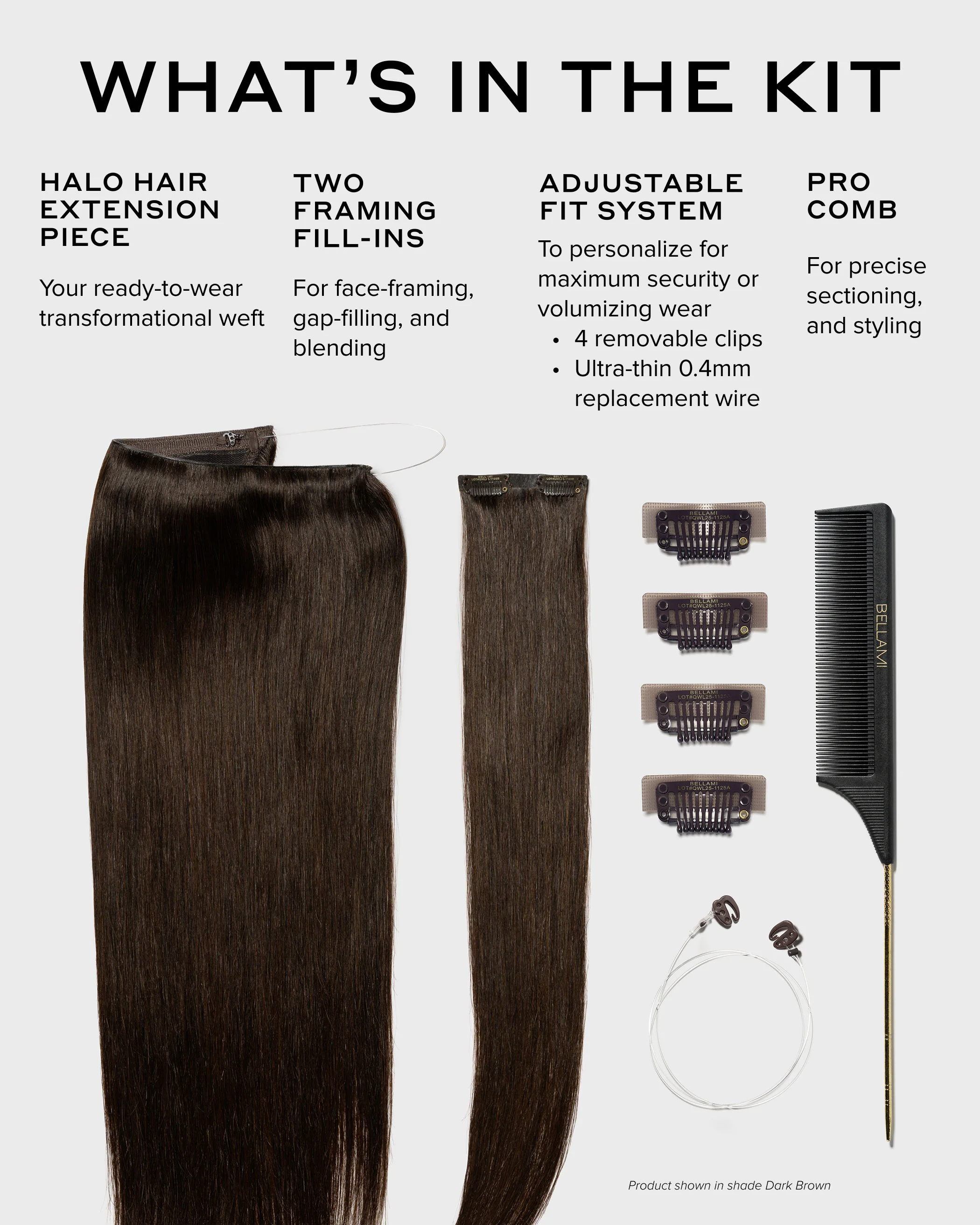 Halo Pro Extensions Kit, Mochachino Brown #1C Natural - Image 4