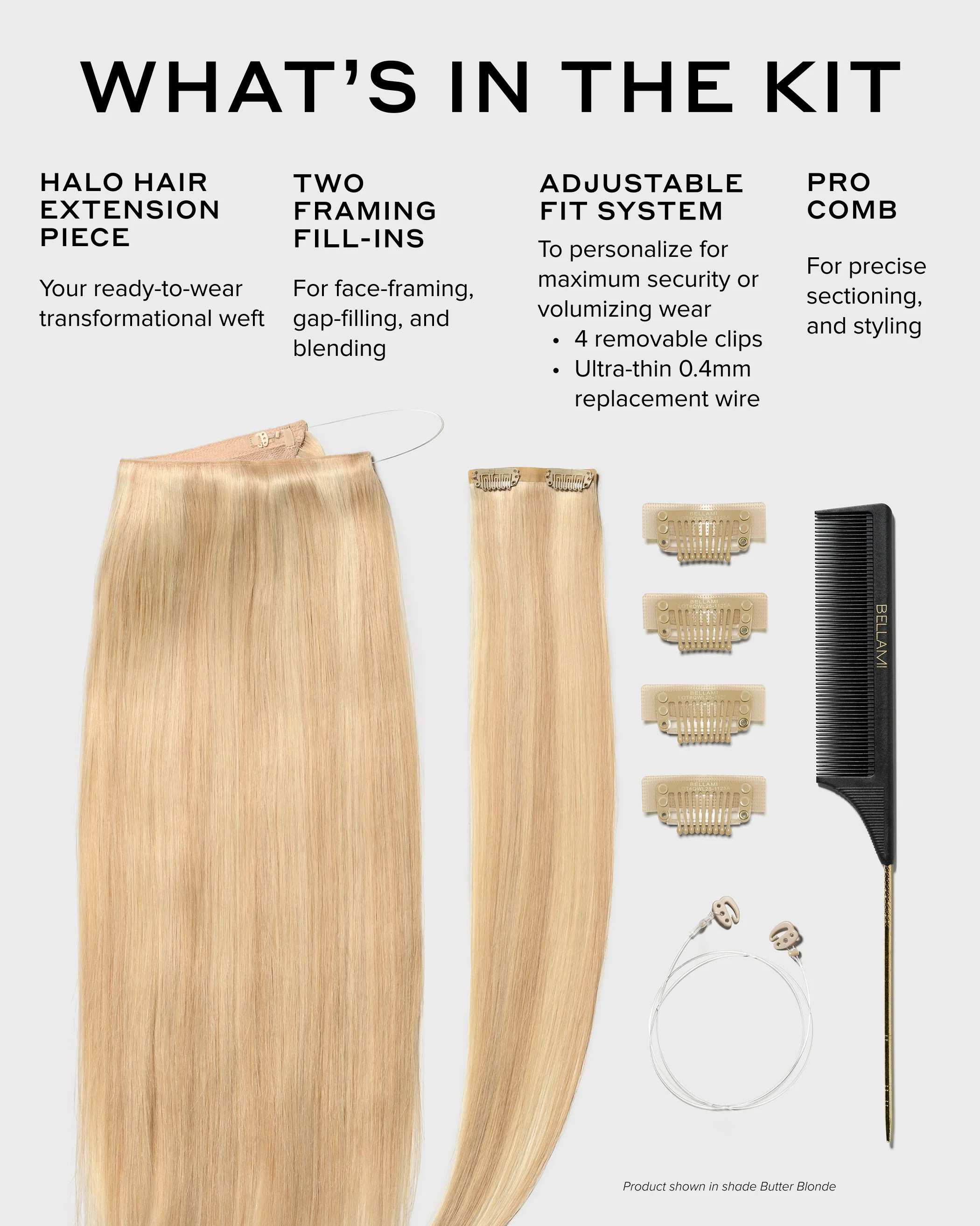 Halo Pro Extensions Kit, Platinum Blonde #80 Natural - Image 4
