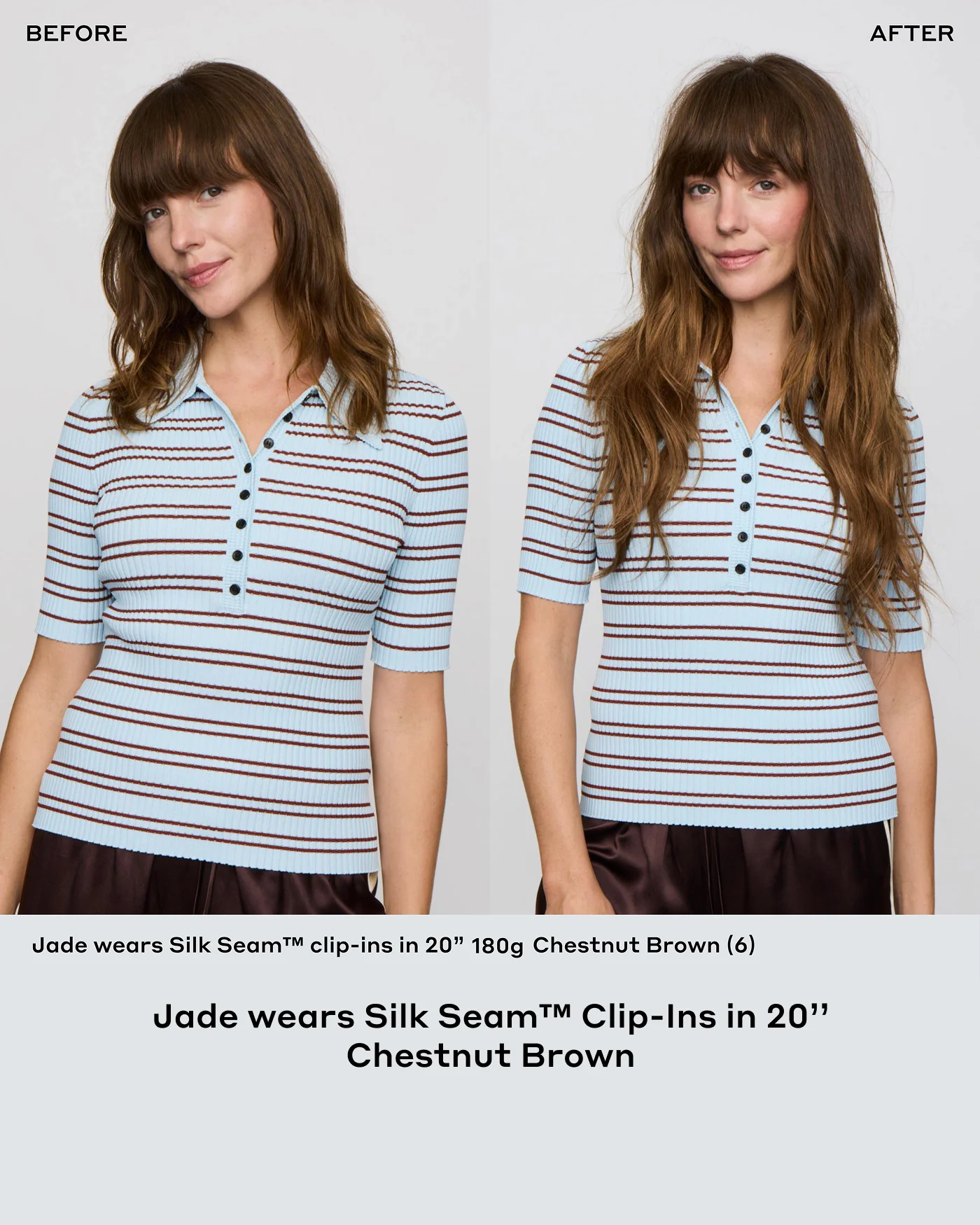 Silk Seam™ Clip-In, Almond Brown #7 Natural - Image 6