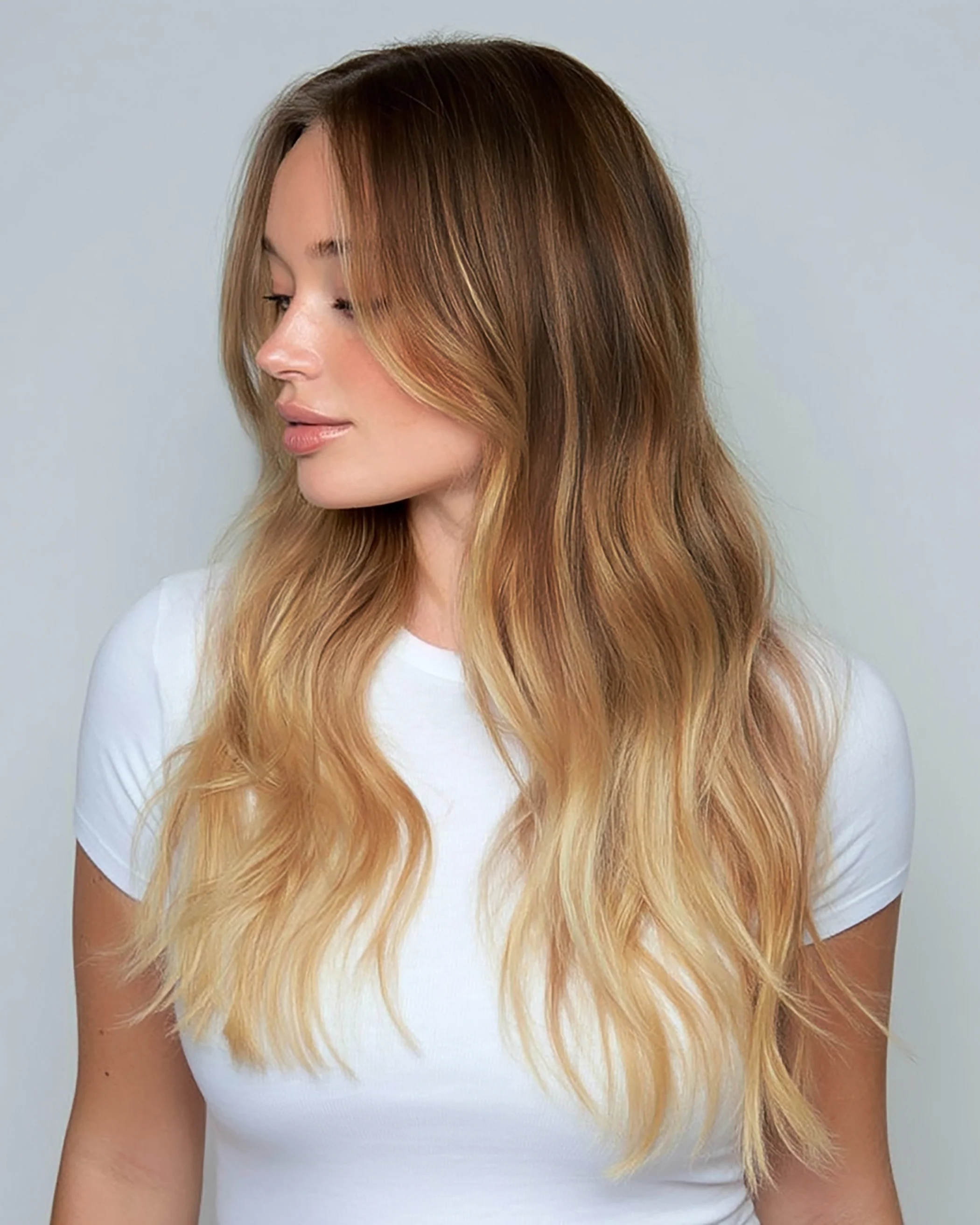 Silk Seam™ Clip-In, Ash Bronde/Strawberry Blonde #21/27 Ombre - Image 3