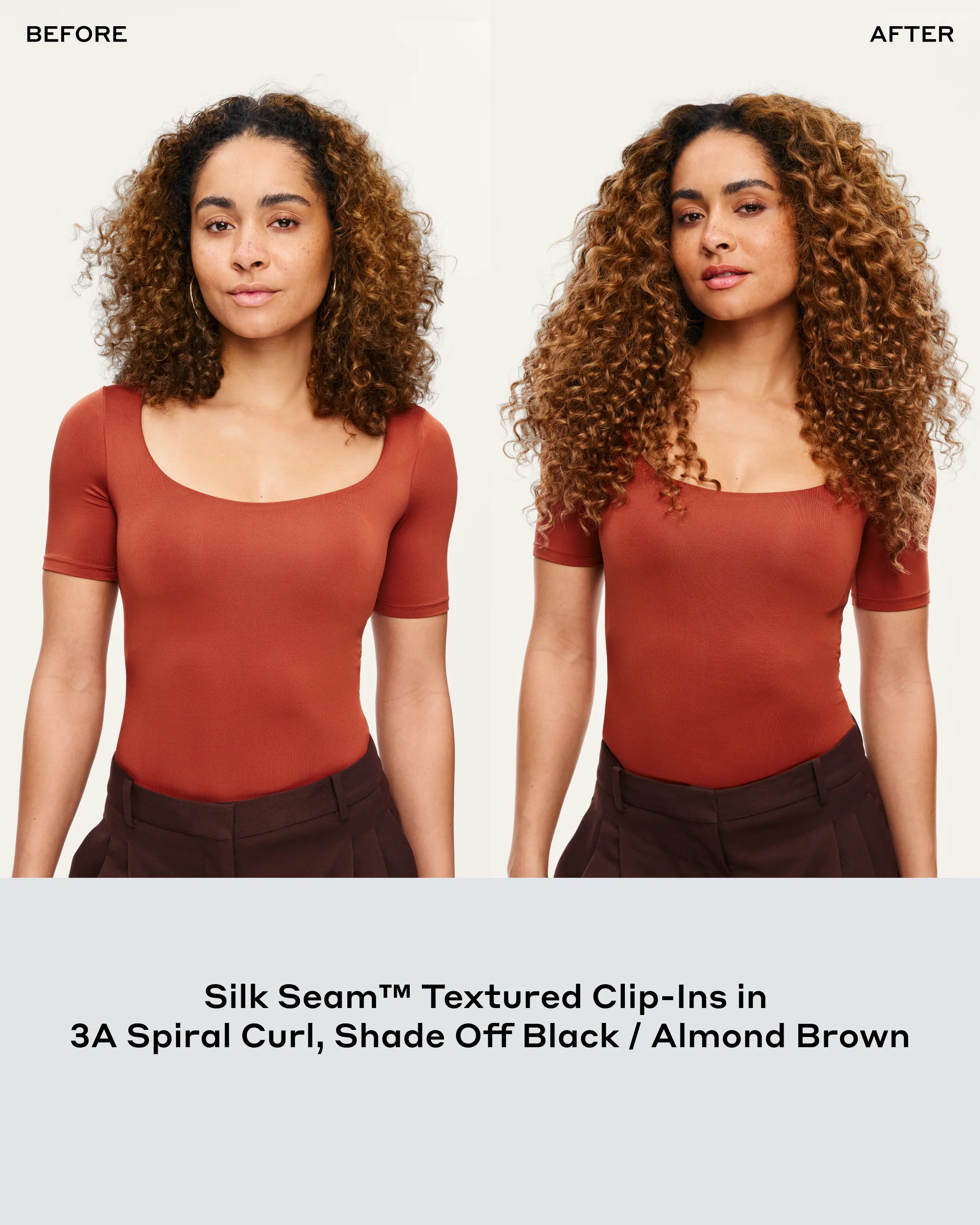 Silk Seamâ„¢ Textured Clip-In, Chocolate Brown #4 Natural 3A - Image 2