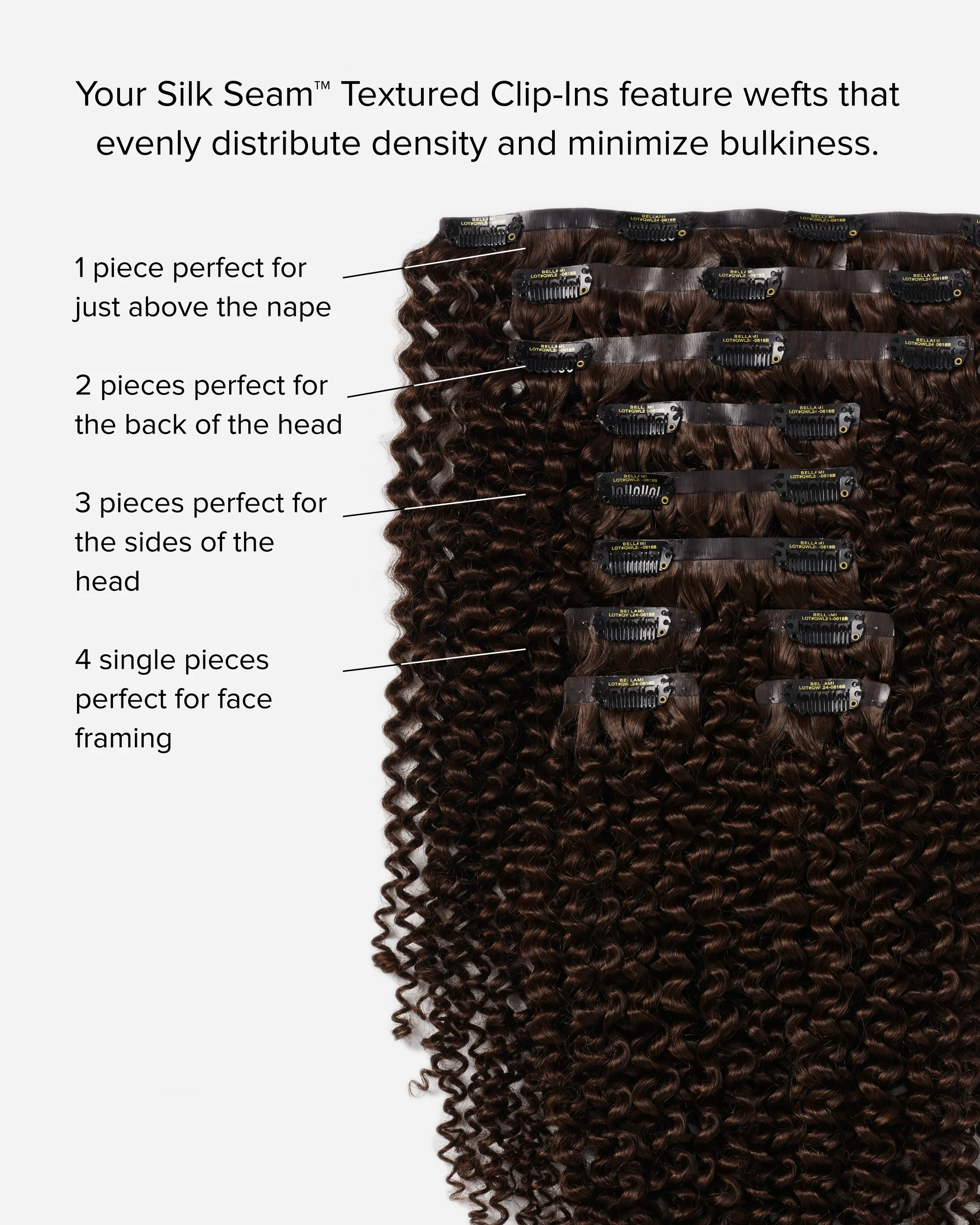 Silk Seam™ Textured Clip-In, Chocolate Brown #4 Natural 3C - Image 4