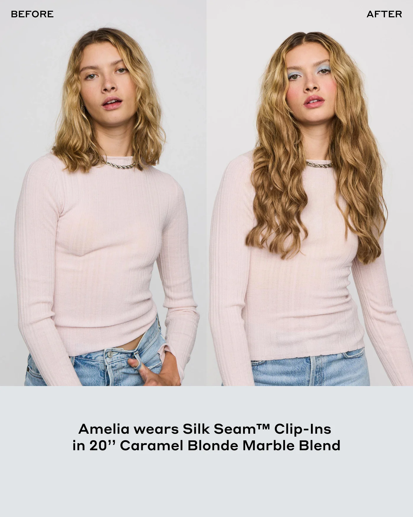 Silk Seam™ Clip-In, Cool Brown/Butter Blonde #17/P10/16/60 Rooted - Image 4