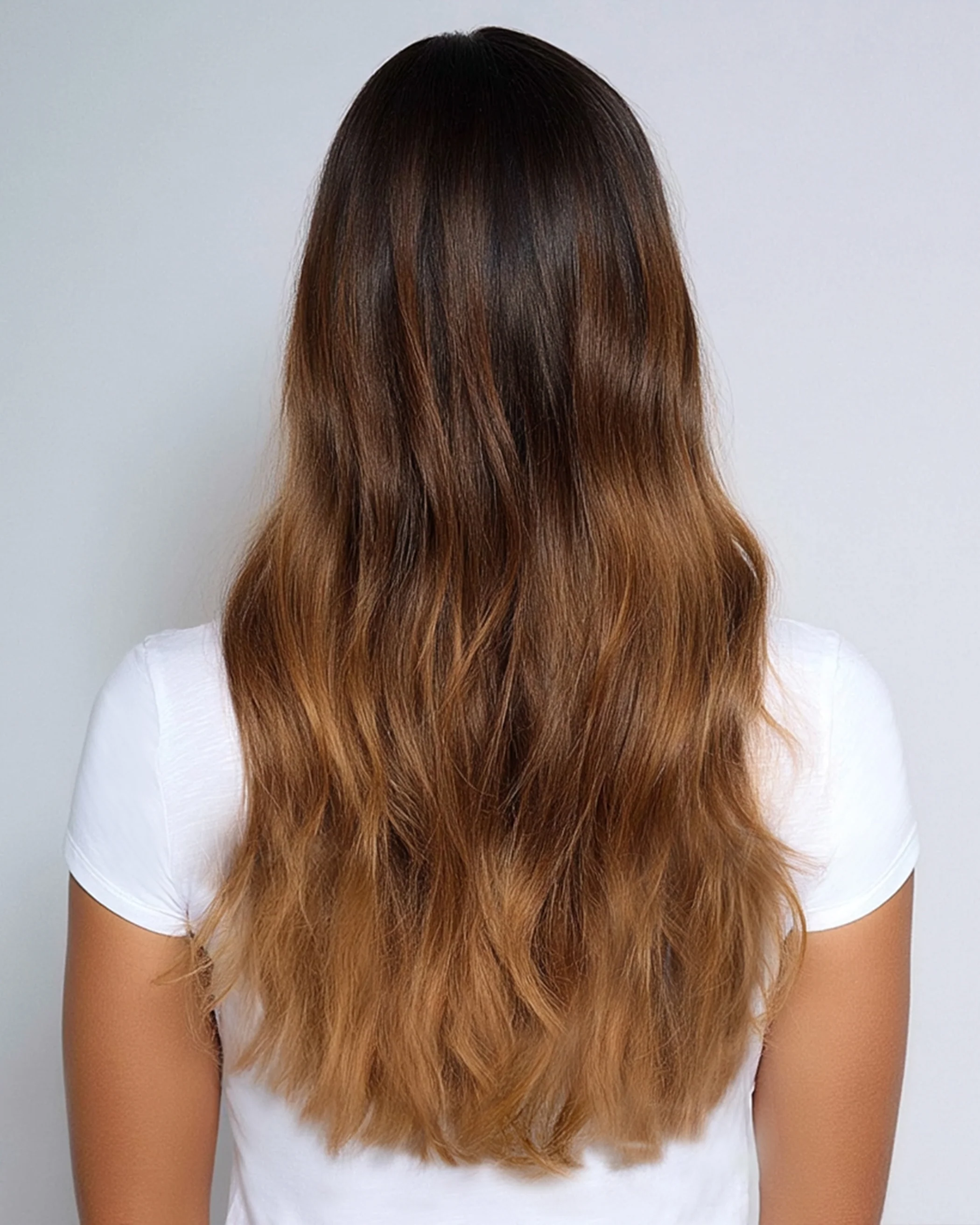 Silk Seam™ Clip-In, Off Black/Almond Brown #1B/7 Rooted - Image 3