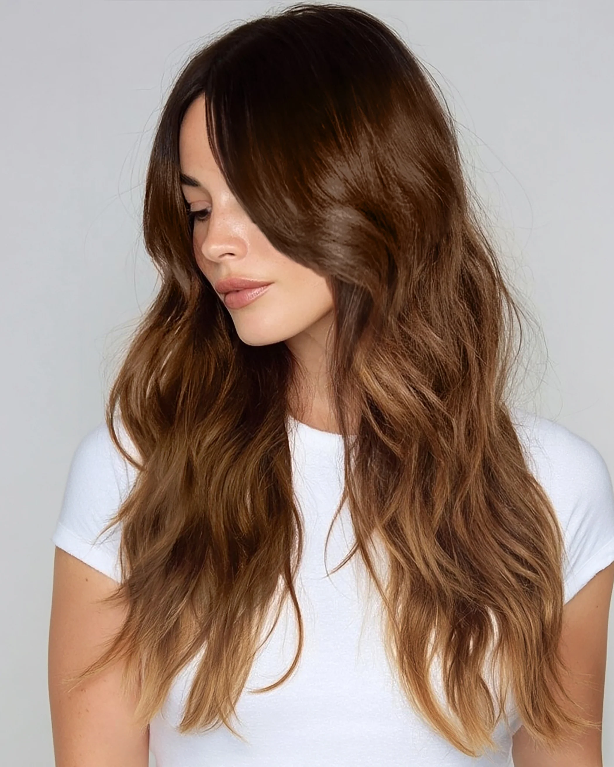 Silk Seam™ Clip-In, Off Black/Almond Brown #1B/7 Rooted - Image 5