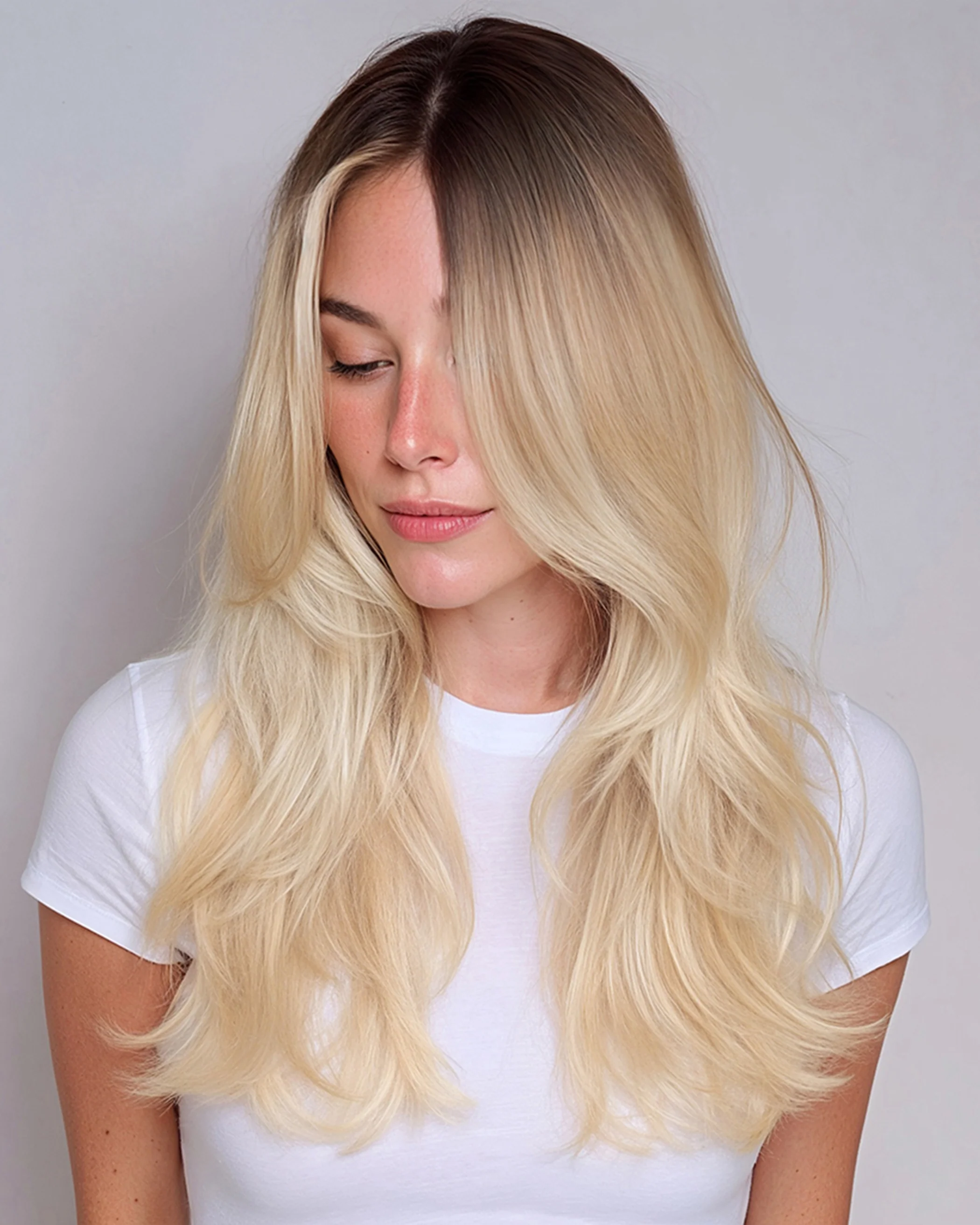 Silk Seamâ„¢ Clip-In, Walnut Brown/Ash Blonde #3/60 Rooted - Image 3